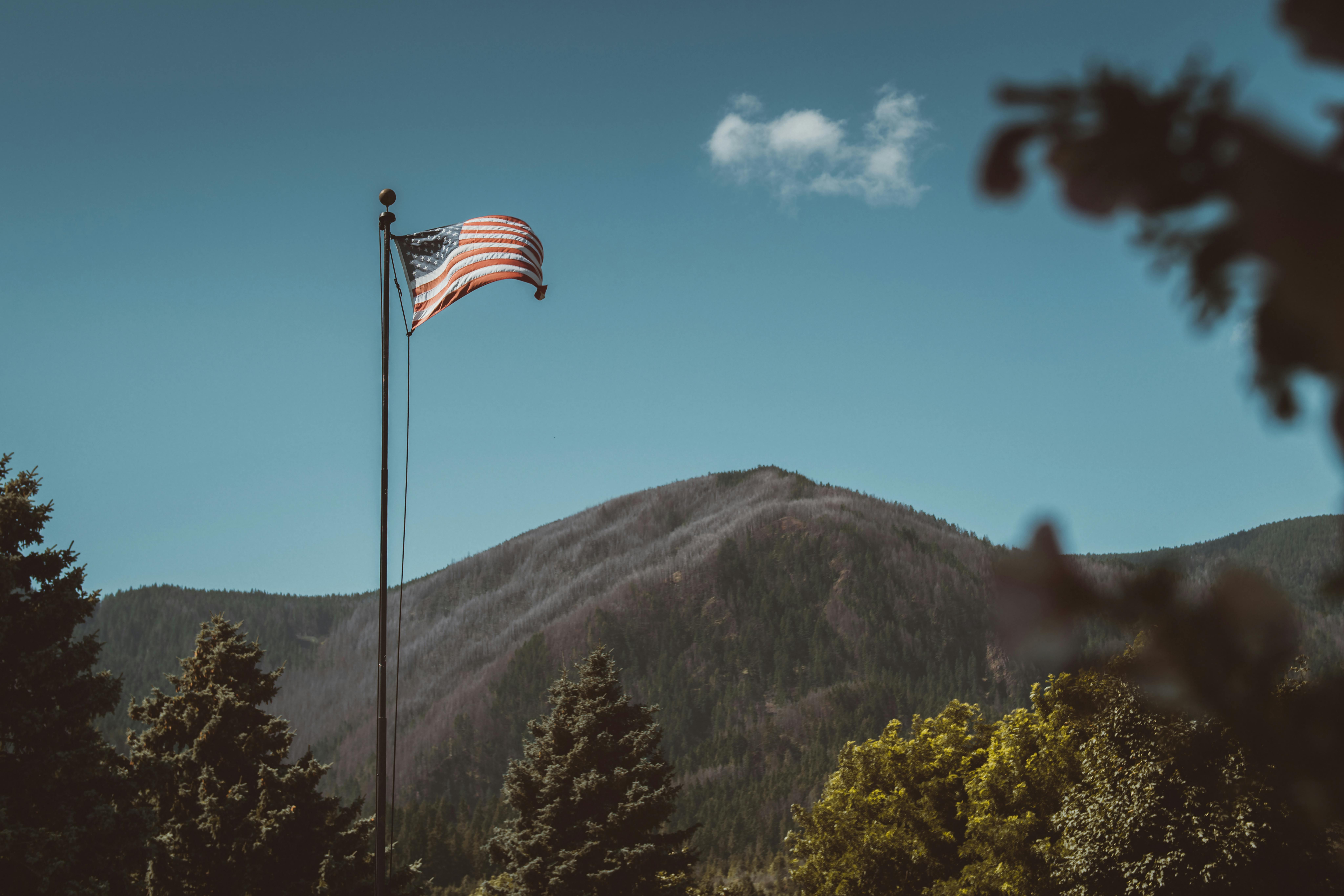 American flag on flagpole
